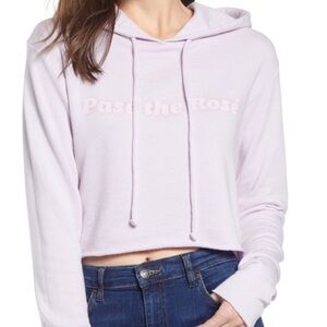 WILDFOX Crop Hoodie “Pase the Rose” Small